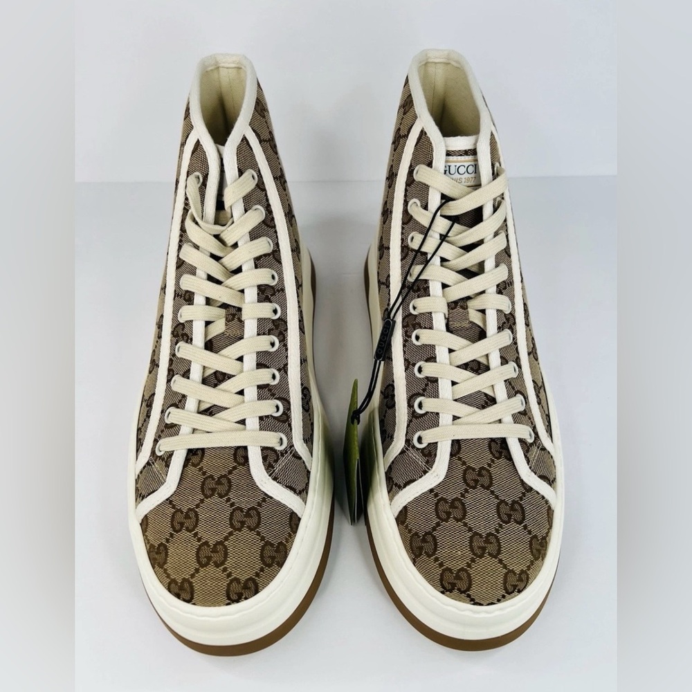 Gucci Tennis 1977 GG Supreme High Top Logo Women’s Sneakers Size EU 40.5 - Picture 8 of 11